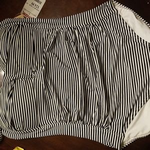 Swimsuit black and white stripes